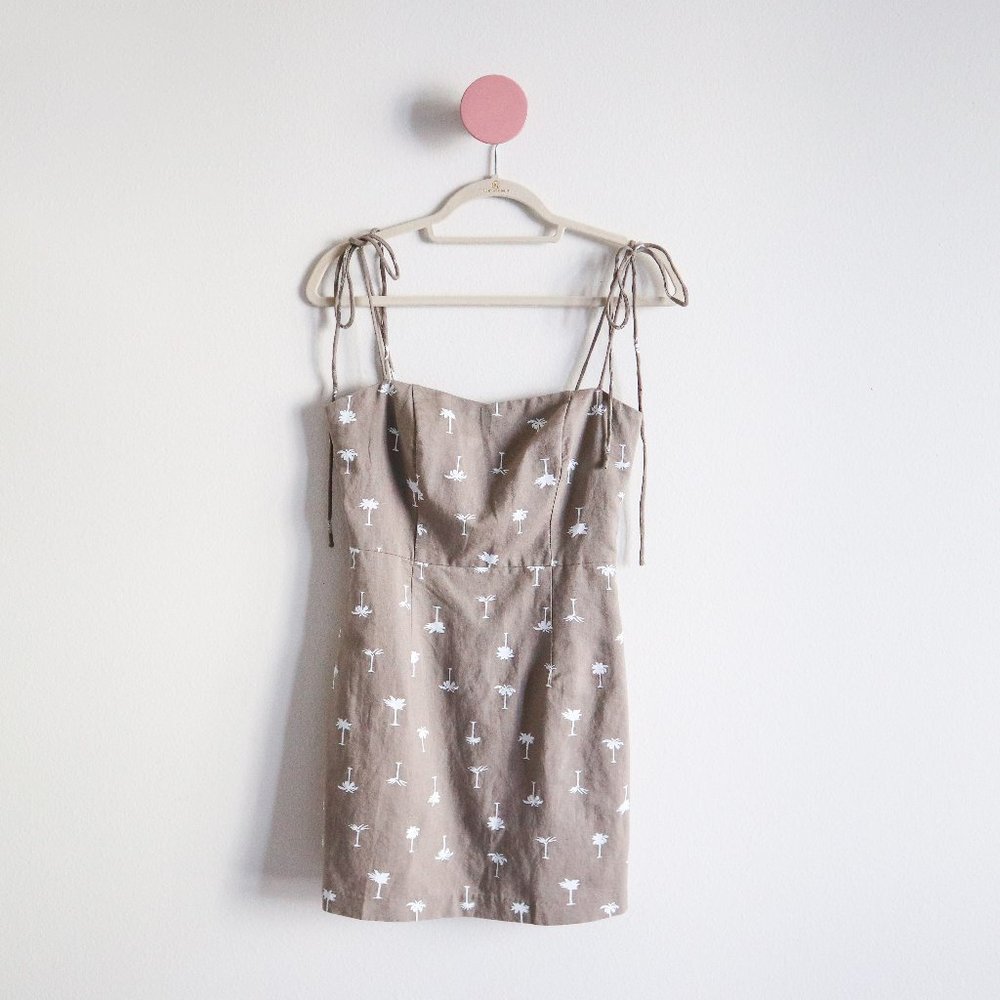 Slide Show Palm Tree Print Mini Dress